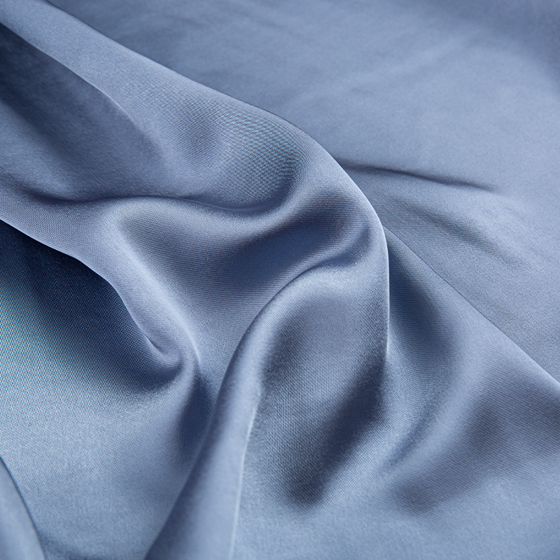 پارچه لباس زنانه ساتن HY263 آبی 150 سانتی‌متری 240GSM تقلیدی استات CEY Pure Pure Polyester