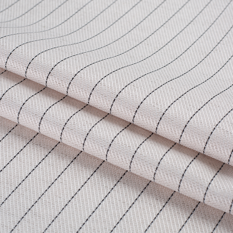 HY529-Linen Lauris Black Silk Strips پارچه لیوسل