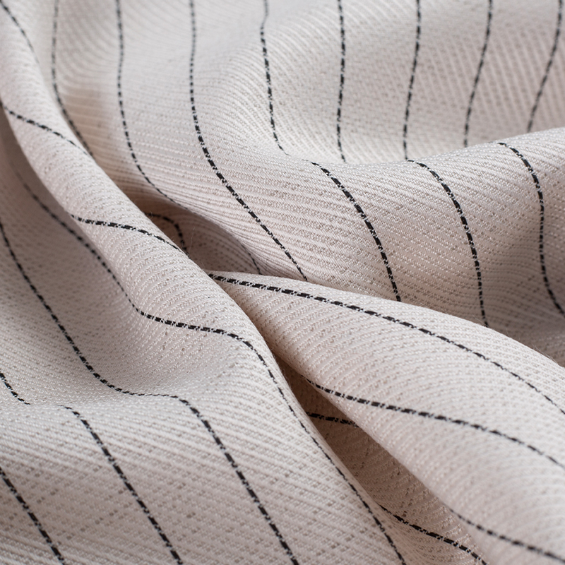 HY529-Linen Lauris Black Silk Strips پارچه لیوسل