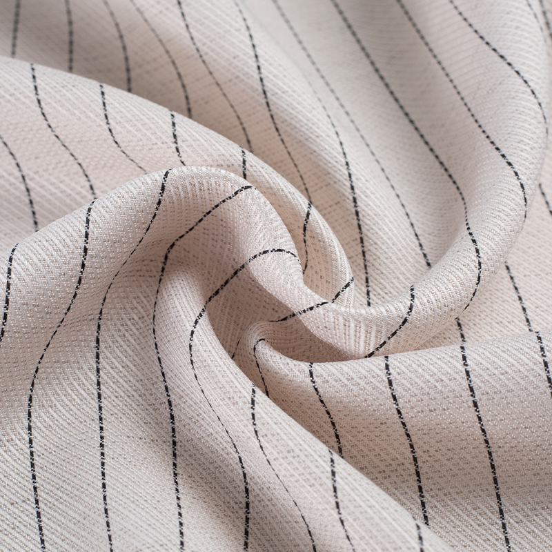 HY529-Linen Lauris Black Silk Strips پارچه لیوسل